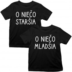 Sada pre dvojičky - O niečo staršia/O niečo mladšia - detské tričko s potlačou
