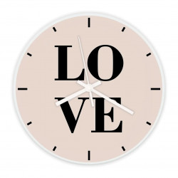 Love - sklenené nástenné hodiny s potlačou