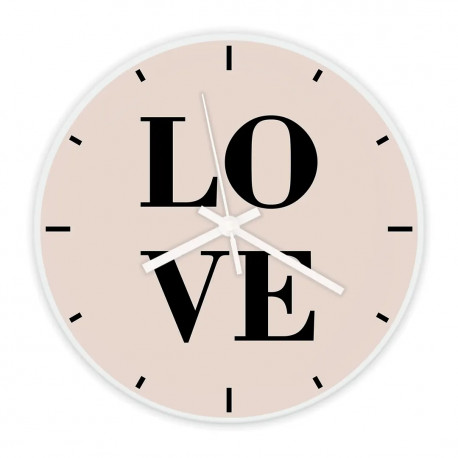 Love - sklenené nástenné hodiny s potlačou