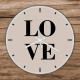 Love - sklenené nástenné hodiny s potlačou