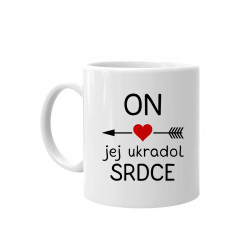ON jej ukradol srdce - keramický hrnček s potlačou