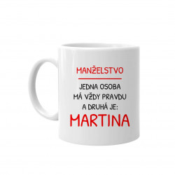 Manželstvo - jedna osoba - personalizovaný produkt - keramický hrnček s potlačou