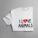 I love animals v2 - dámske tričko s potlačou
