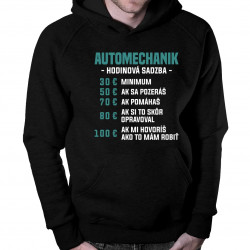 Automechanik - hodinová sadzba - pánska mikina s kapucňou