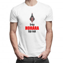 Srdce horára bije inak - pánske tričko s potlačou