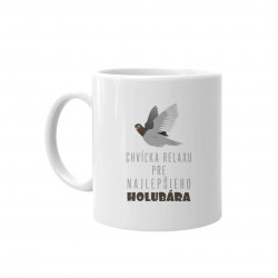 Chvíľka relaxu pre najlepšieho holubára - keramický hrnček s potlačou
