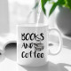 Books and coffee - keramický hrnček s potlačou