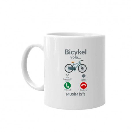 Bicykel volá - musím ísť v2 - keramický hrnček s potlačou