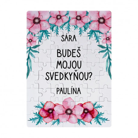 Budeš mojou svedkyňou? - personalizovaný produkt - magnetické puzzle s potlačou