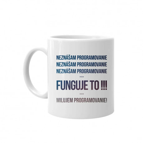 Neznášam programovanie - keramický hrnček s potlačou