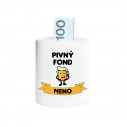 Pivný fond + meno - personalizovaný produkt - keramická pokladnička s potlačou