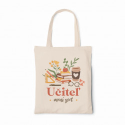 Učiteľ mení svet - béžová taška s potlačou