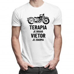 Terapia je drahá, vietor je zdarma - pánske tričko s potlačou