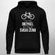 Viac ako bicykel milujem len svoju ženu - pánska mikina s kapucňou