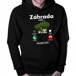 Záhrada volá - musím ísť - pánska mikina s kapucňou