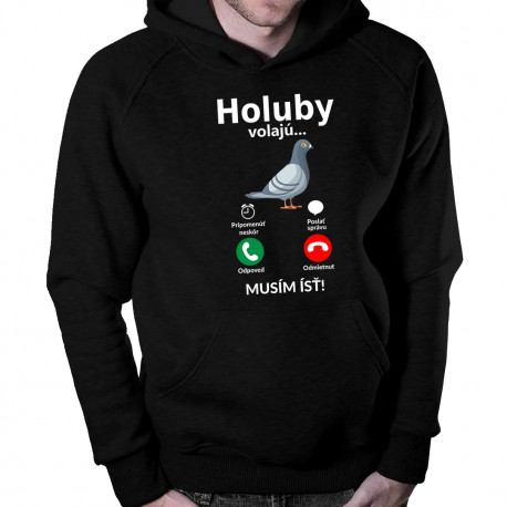 Holuby volajú, musím ísť - pánska mikina s kapucňou
