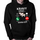 Kravy volajú, musím ísť - pánska mikina s kapucňou