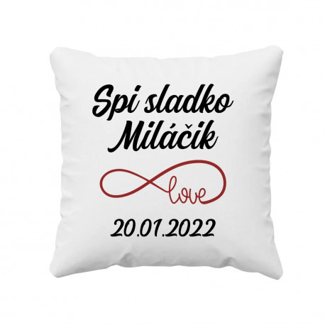 Spi sladko, miláčik + dátum - vankúš s potlačou - personalizovaný produkt