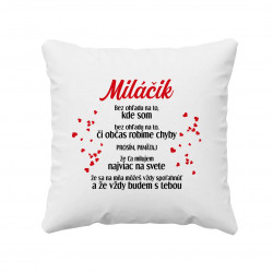 Miláčik - bez ohľadu na to, kde som - vankúš s potlačou
