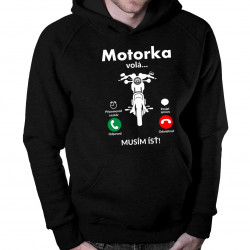 Motorka volá, musím ísť - pánska mikina s kapucňou
