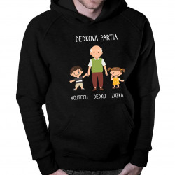 Dedkova partia - pánska mikina s kapucňou - personalizovaný produkt