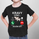 Kravy volajú, musím ísť - detské tričko s potlačou