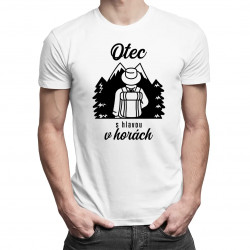 Otec s hlavou v horách - pánske tričko s potlačou