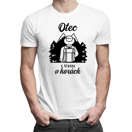 Otec s hlavou v horách - pánske tričko s potlačou