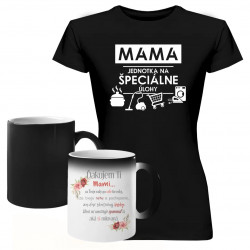 Sada pre mamičku - Jednotka na špeciálne úlohy / Ďakujem Ti, Mami... - Tričko + magický hrnček s potlačou