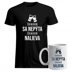 Sada pro Švagor - Švagor sa nepýta, švagor nalieva - tričko + hrnček s potlačou