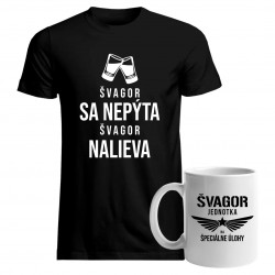 Sada pro Švagor - Švagor -jednotka na špeciálne úlohy / Švagor sa nepýta, švagor nalieva -tričko + hrnček s potlačou
