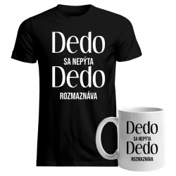 Sada pre dedka - Dedo sa nepýta, dedo rozmaznáva - tričko + hrnček s potlačou
