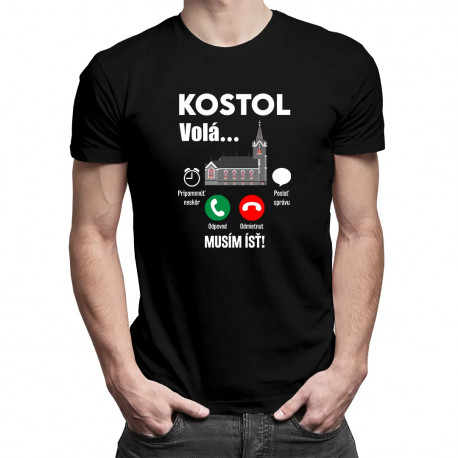 Kostol volá, musím ísť - pánske tričko s potlačou
