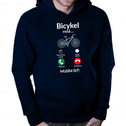 Bicykel volá - musím ísť v2 - pánska mikina s kapucňou