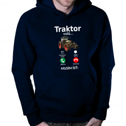 Traktor volá - musím ísť - pánska mikina s kapucňou