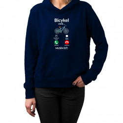 Bicykel volá - musím ísť v2 - dámska mikina s kapucňou