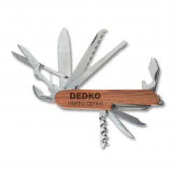 Dedko všetko opraví - drevený vreckový nôž s rytím