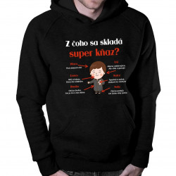 Z čoho sa skladá super kňaz? - pánska mikina s kapucňou