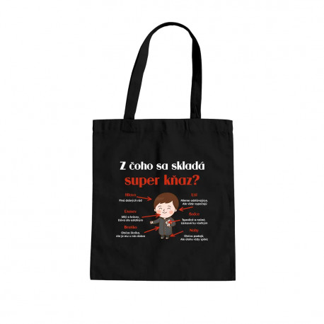 Z čoho sa skladá super kňaz? - taška s potlačou