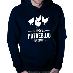 Sliepky ma potrebujú, musím ísť - pánska mikina s kapucňou