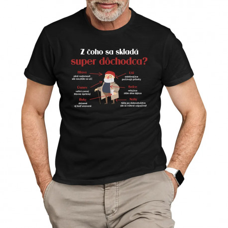 Z čoho sa skladá super dôchodca? - pánske tričko s potlačou