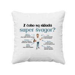 Z čoho sa skladá super dôchodca? - vankúš s potlačou