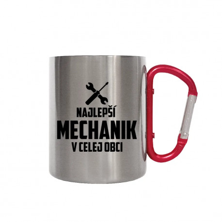 Najlepší mechanik v celej obci - hodinová sadzba - kovový hrnček s karabínkou