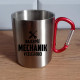 Najlepší mechanik v celej obci - hodinová sadzba - kovový hrnček s karabínkou