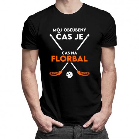 Môj obľúbený čas je: Čas na florbal - pánske tričko s potlačou