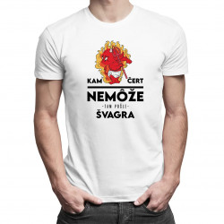 Kam čert nemôže, tam pošle švagra - pánske tričko s potlačou