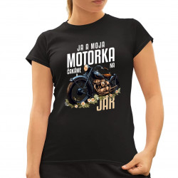 Ja a moja motorka čakáme na jar - dámske tričko s potlačou