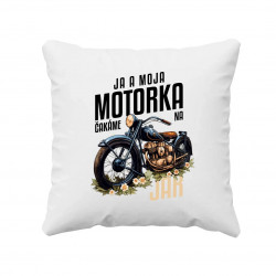 Ja a moja motorka čakáme na jar - vankúš s potlačou