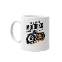 Ja a moja motorka čakáme na jar - keramický hrnček s potlačou