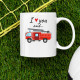 I love you and hasičské auto - keramický hrnček s potlačou